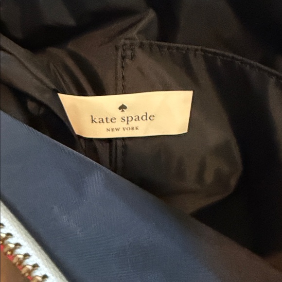 Kate Spade Red and White Stripe Wristlet Clutch with Sunglasses Graphic - Picture 6 of 7